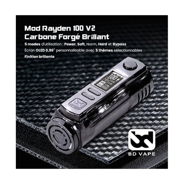 BD Vape Mod Rayden 100 V2 Forgen Carbon Fiber