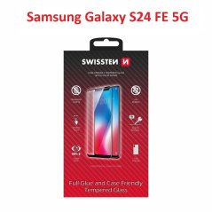 SKLO SWISSTEN FULL GLUE, COLOR FRAME, CASE FRIENDLY PRO SAMSUNG S721B GALAXY S24 FE 5G ČERNÉ