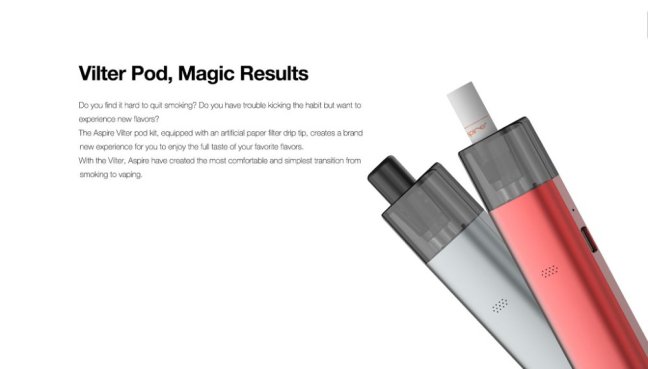 Aspire Vilter - Pod Kit - 450mAh (Champagne)