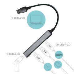 i-tec USB 3.0 HUB pasivní, 1x USB 3.0 + 3x USB 2.0