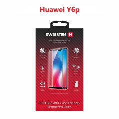SKLO SWISSTEN FULL GLUE, COLOR FRAME, CASE FRIENDLY PRO HUAWEI Y6p ČERNÉ