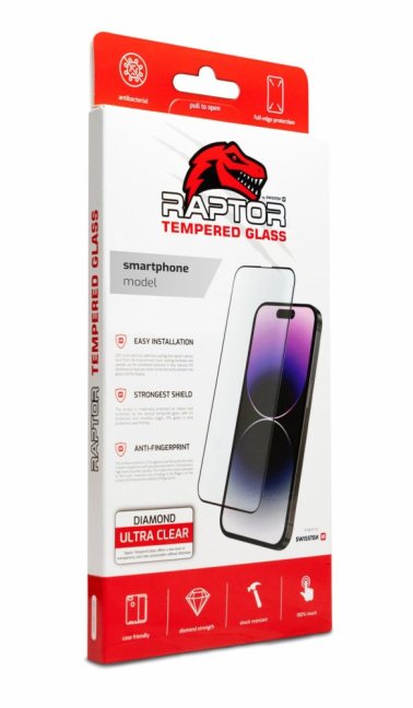 SWISSTEN RAPTOR DIAMOND ULTRA CLEAR 3D TEMPEROVANÉ SKLO PRO APPLE IPHONE 16 PRO ČERNÉ