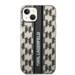 Karl Lagerfeld Monogram Vertical Stripe Zadní Kryt pro iPhone 14 Plus Black