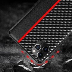 Tel Protect CARBON Case pro Samsung Galaxy A13 5G/A04S Černý s červeným pruhem