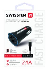 SWISSTEN CL ADAPTÉR 2,4A POWER 2x USB + KABEL LIGHTNING