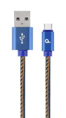 Gembird kábel nabíjací USB-C (M) na USB 2.0 (M), opletený, 2m, džínsovina