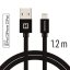 DATOVÝ KABEL SWISSTEN TEXTILE USB / LIGHTNING MFi 1,2 M ČERNÝ