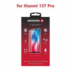 SKLO SWISSTEN FULL GLUE, COLOR FRAME, CASE FRIENDLY PRO XIAOMI 13T PRO ČERNÉ