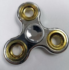 Fidget spinner stříbrno-zlatý 7cm
