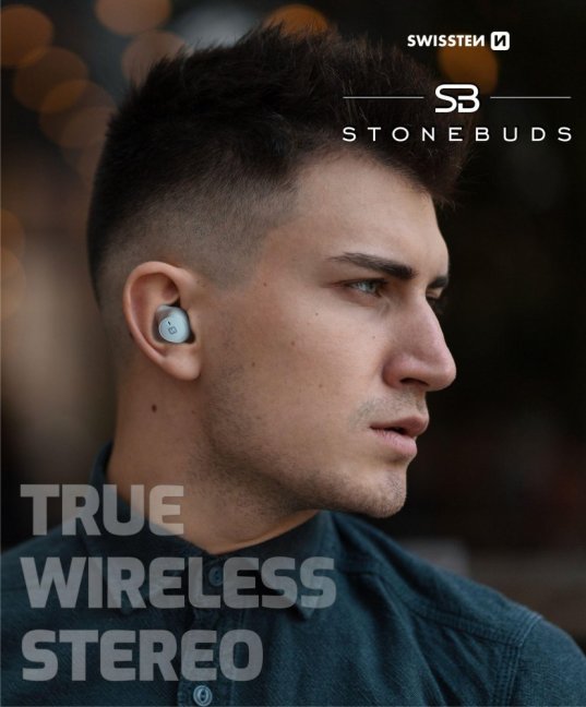 BLUETOOTH TWS SLUCHÁTKA SWISSTEN STONEBUDS BÍLÁ