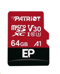 64GB microSDXC Patriot V30 A1, class 10 UHS-I U3 100/80MB/s + adapter