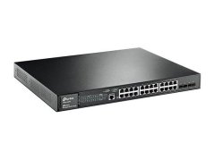 TP-LINK switch 24-Port GbE L2+ JetStream™, 4 10GE SFP+ SlotsPORT: 24× GbE RJ45 Ports, 4× 10G SFP+