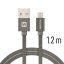DATOVÝ KABEL SWISSTEN TEXTILE USB / LIGHTNING 1,2 M ŠEDÝ