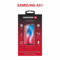SKLO SWISSTEN FULL GLUE, COLOR FRAME, CASE FRIENDLY PRO SAMSUNG A515 GALAXY A51 ČERNÉ