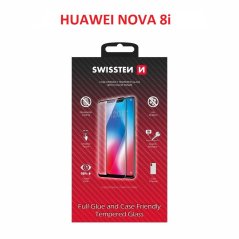 SKLO SWISSTEN FULL GLUE, COLOR FRAME, CASE FRIENDLY PRO HUAWEI NOVA 8i ČERNÉ