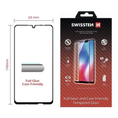SKLO SWISSTEN FULL GLUE, COLOR FRAME, CASE FRIENDLY PRO HUAWEI P SMART 2019/HONOR 10 LITE ČERNÉ