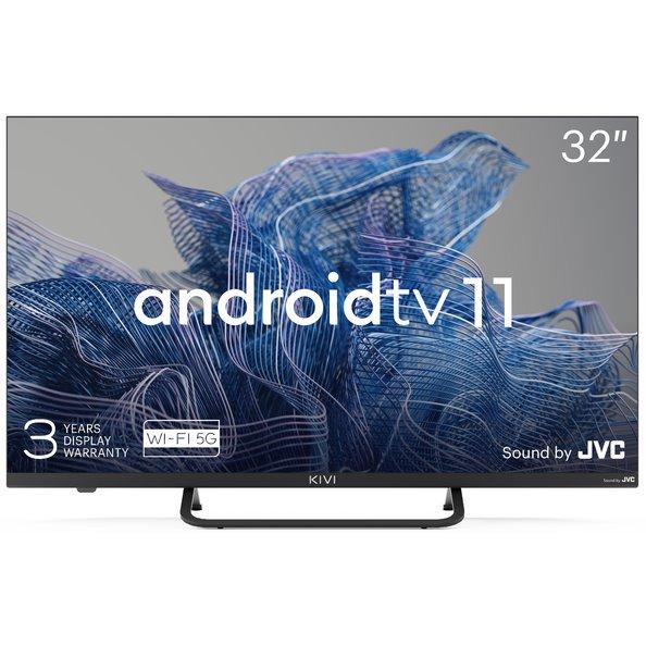 KIVI - 32', FHD, Android TV 11, Black, 1920x1080, 60 Hz, Sound by JVC, 2x8W, 27 kWh/1000h , BT5.1, HDMI ports 3