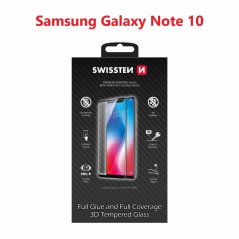 SKLO SWISSTEN ULTRA DURABLE 3D FULL GLUE GLASS PRO SAMSUNG N970 GALAXY NOTE 10 ČERNÉ