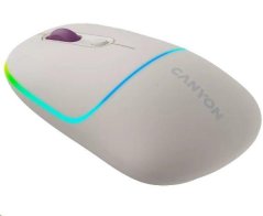 CANYON myš optická bezdrátová MW-22, RGB, 800/1200/1600 dpi, 4 tl, BT+2,4GHz, baterie 650mAh, rice