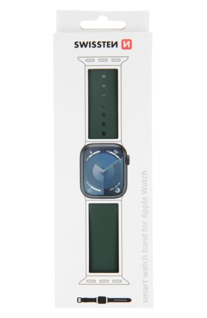 SWISSTEN ŘEMÍNEK PRO APPLE WATCH SILIKONOVÝ 42 / 44 / 45 / 49 mm ZELENÝ