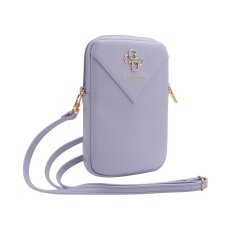 Guess PU Grained 4G Metal Logo Taška na Telefon se Zipem Purple