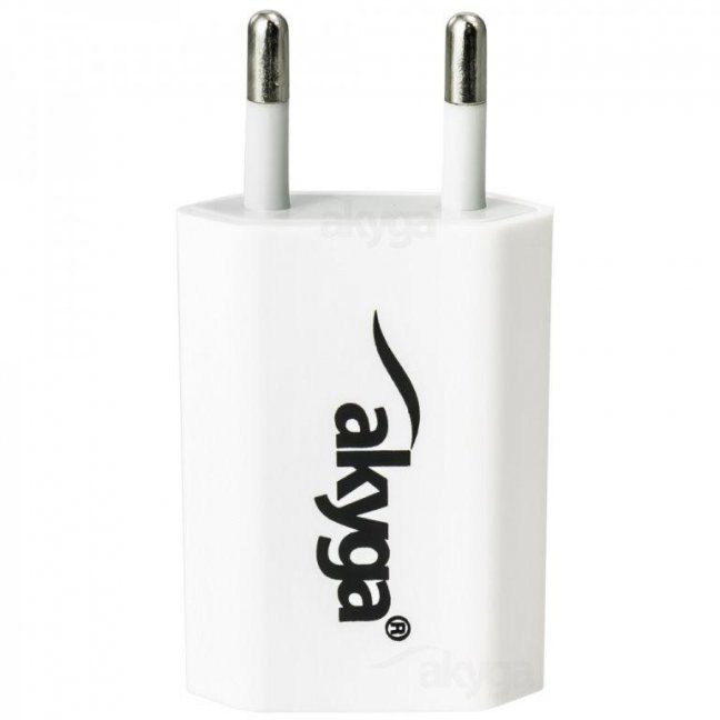 Akyga Síťová USB nabíječka 240V 1000mA 1xUSB bílá