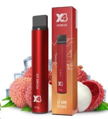 X4 Bar - jednorázová cigareta-  0mg - ZERO - Lychee Ice