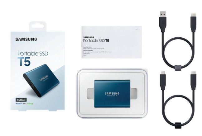 Samsung externí SSD 2TB T7 USB 3.2 Gen2 (prenosová rychlost až 1050MB/s) modrá