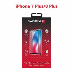 SKLO SWISSTEN FULL GLUE, COLOR FRAME, CASE FRIENDLY PRO APPLE IPHONE 7 PLUS/8 PLUS BÍLÉ