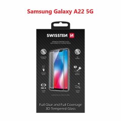 SKLO SWISSTEN ULTRA DURABLE 3D FULL GLUE GLASS PRO SAMSUNG A226 GALAXY A22 5G ČERNÉ