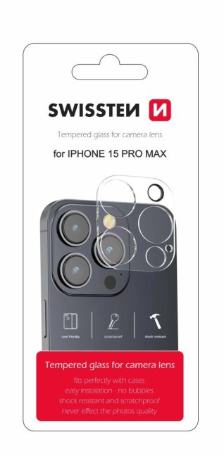 SWISSTEN OCHRANNÉ SKLO NA ČOČKY FOTOAPARÁTU PRO APPLE IPHONE 15 PRO MAX