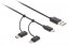 Opletený nabíjecí a datový kabel 3v1 USB-C, Lightning, MicroUSB