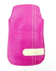 Kožené Krusell výsuvné pouzdro růžové velikost M - 55x80mm