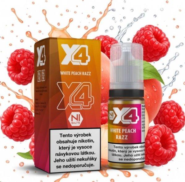 X4 Bar Juice Salt - E-liquid - White Peach Razz (Broskev a malina) 10ml - 10mg