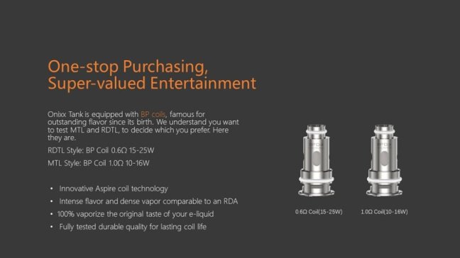 Aspire Onixx - Clearomizer - 2ml (Stainless Steel)