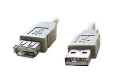 Kabel USB A-A 1,8m 2.0 prodlužovací ,HQ Black,zlac.kont.