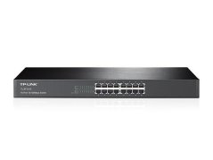 TP-LINK TL-SF1016 16-Port 10/100M Switch, 16 10/100M RJ45 Ports, 1U 19-inch Rack-mountable Steel Case