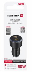 SWISSTEN CL ADAPTÉR 2x USB-C PD, 50W ČERNÝ