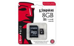 Kingston paměťová karta 8GB Industriální micro SDHC UHS-I C10 (čtení/zápis: 90/20MB/s) + SD adaptér