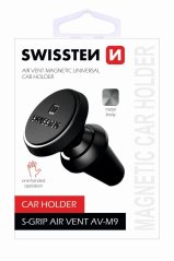 MAGNETICKÝ DRŽÁK DO VENTILACE AUTA SWISSTEN S-GRIP AV-M9 ČERNÝ