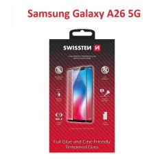 SKLO SWISSTEN FULL GLUE, COLOR FRAME, CASE FRIENDLY PRO SAMSUNG GALAXY A26 5G ČERNÉ