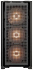 COUGAR PC skříň MX600 Black Mid Tower Mesh Front Panel 3 x 140mm + 1 x 120mm Fans Transparent Left Panel