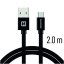 DATOVÝ KABEL SWISSTEN TEXTILE USB / MICRO USB 2,0 M ČERNÝ