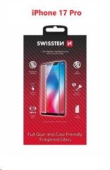 SKLO SWISSTEN FULL GLUE, COLOR FRAME, CASE FRIENDLY PRO APPLE IPHONE 17 PRO ČERNÉ