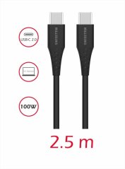 DATOVÝ KABEL SWISSTEN TPE USB-C/USB-C POWER DELIVERY 5A (100W) 2,5 M ČERNÝ