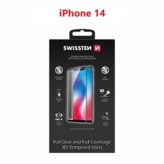 SKLO SWISSTEN ULTRA DURABLE 3D FULL GLUE GLASS PRO APPLE IPHONE 14 ČERNÉ