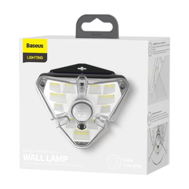 Baseus Home Energy Collection Series Solar Human Body Induction Wall Lamp Triangle Black