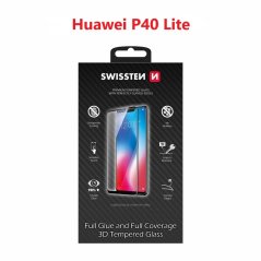 SKLO SWISSTEN ULTRA DURABLE 3D FULL GLUE GLASS HUAWEI P40 LITE ČERNÉ