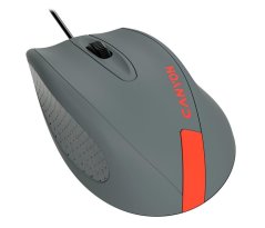 CANYON myš drátová M-11, 3 tlačítka, 1000dpi, pogumovaný povrch, modrá - šedé logo