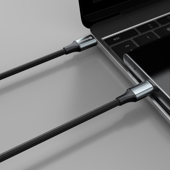 DATOVÝ KABEL SWISSTEN TEXTILE II USB-C / USB-C 1,5 M ČERNÝ